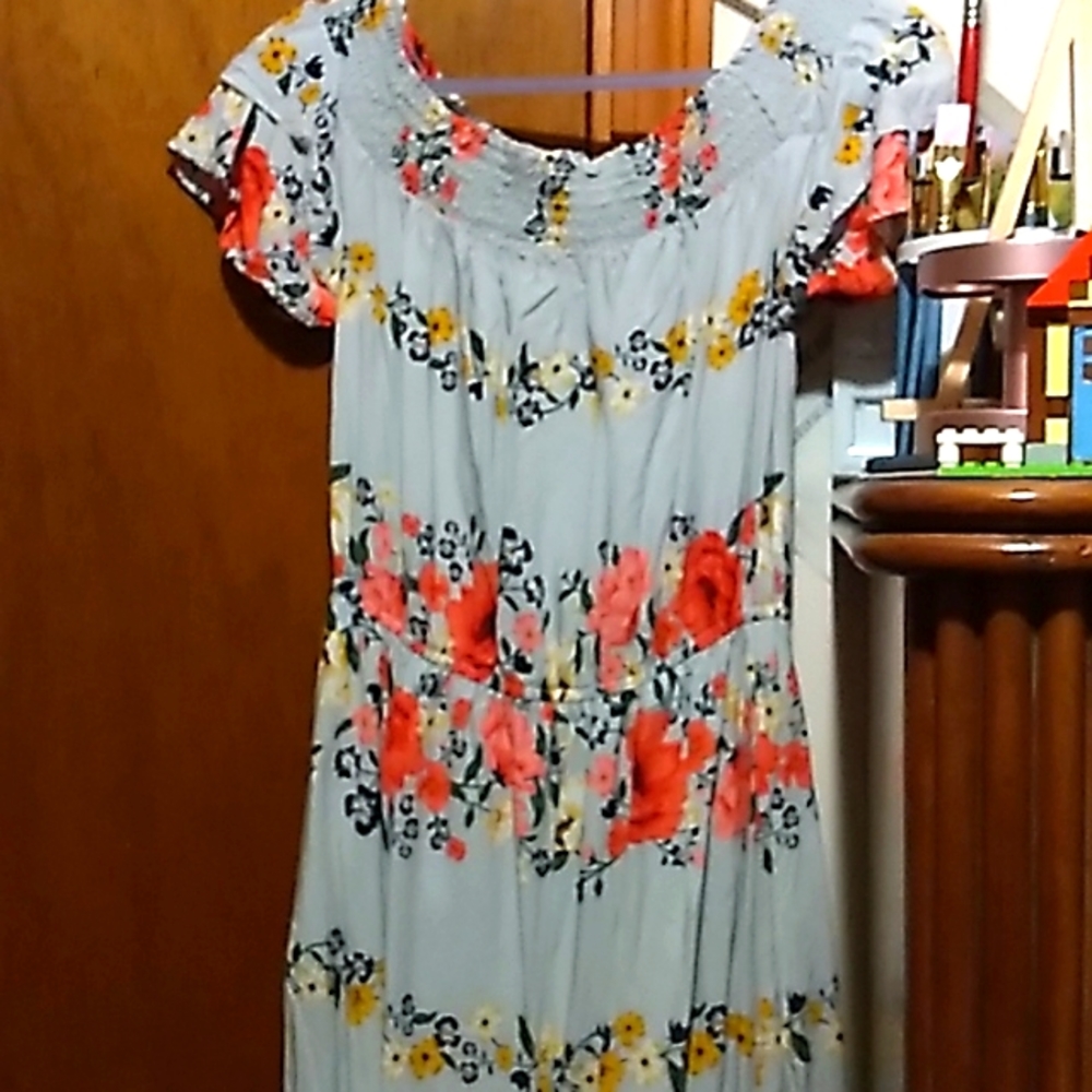 A long floral Print dress, very flowy and light